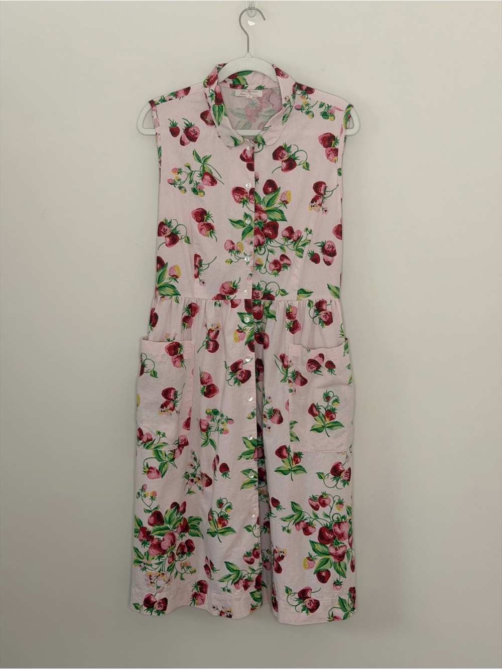 April Cornell Strawberry Porch Dress Modern Prairie Cottagecore pockets Size XL - Picture 8 of 15